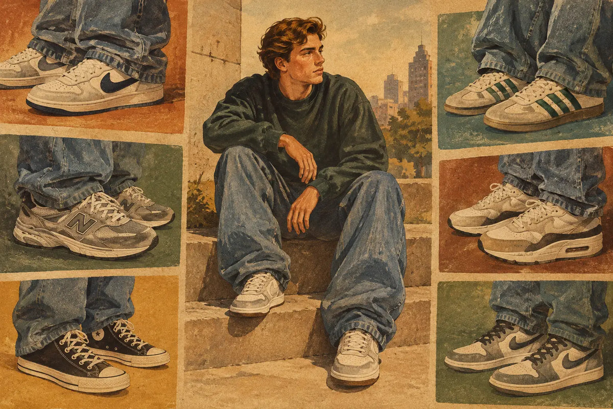 Welke sneakers passen het best bij baggy jeans?